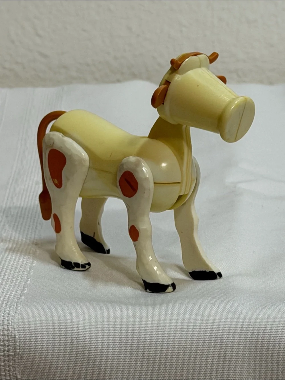 Vintage Fisher Price Little People White and Brown Cow Play Family Farm